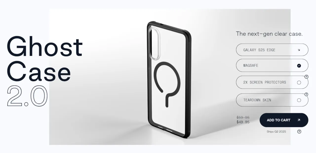 Чехол Ghost Case 2.0 для Galaxy S25 Edge