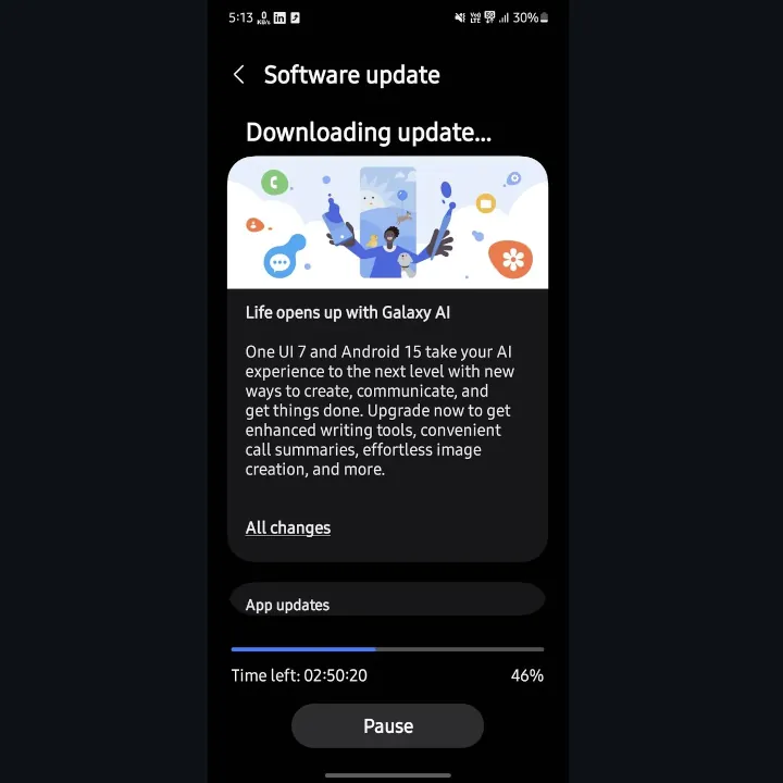 One UI 7.0 сбой при загрузке