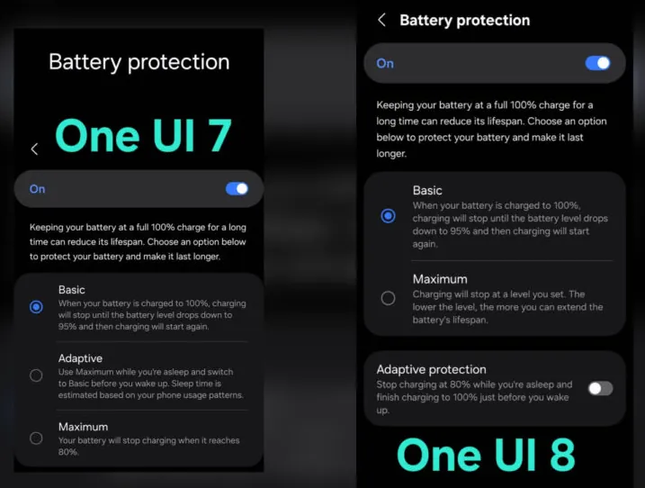 Samsung One UI 8 защита аккумулятора