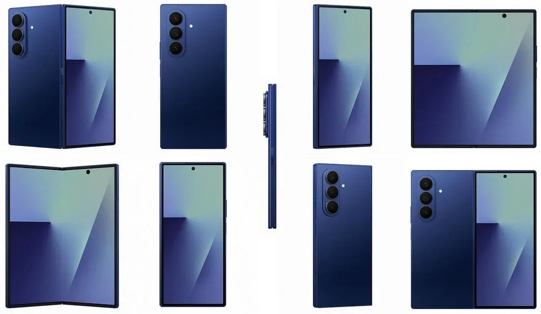 Samsung Galaxy Z Fold 7 рендер Blue Shadow