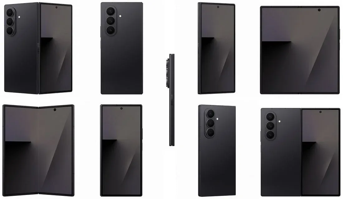 Samsung Galaxy Z Fold 7 рендер Jet Black