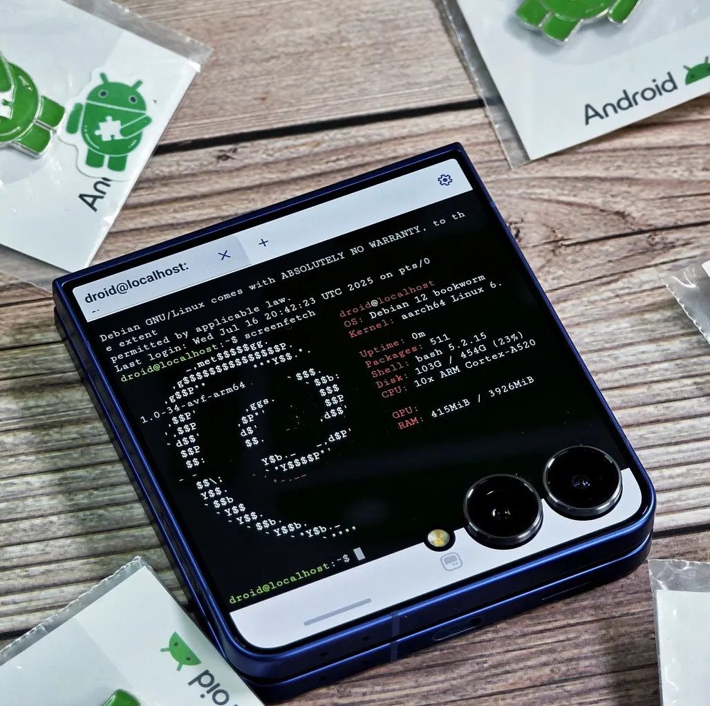 Samsung Galaxy Z Flip 7 Linux Terminal